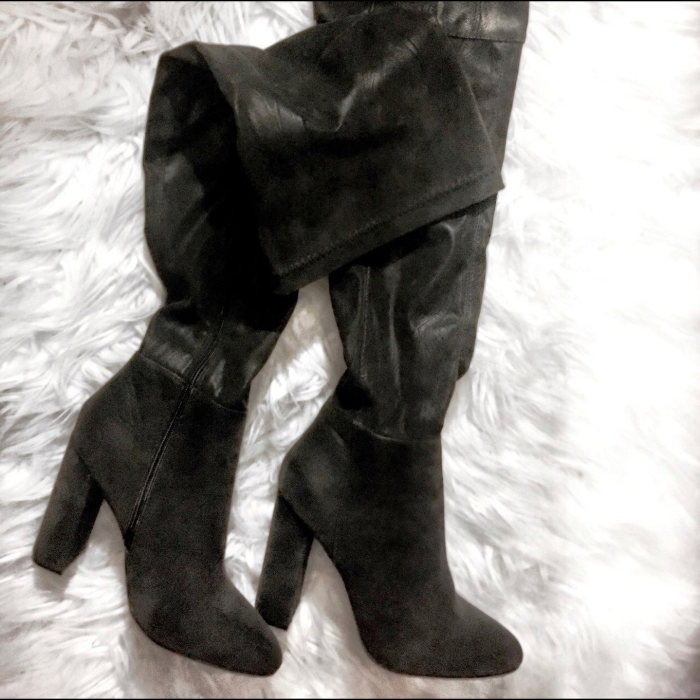 Black Thigh High Boots